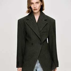 Source Unknown Nangy Blazer Charcoal Grey